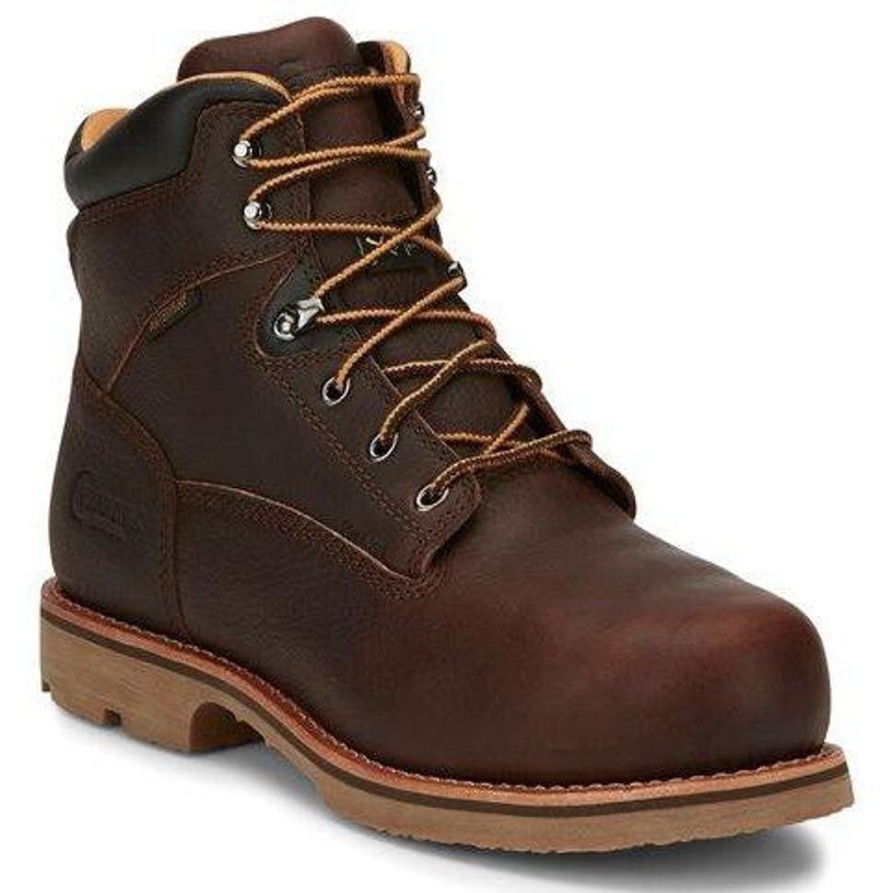 Men'S Chippewa | Chippewa Men'S Serious+ 6" Comp Toe Wp Metguard Lace-Up Work Boot - 72301 Brown