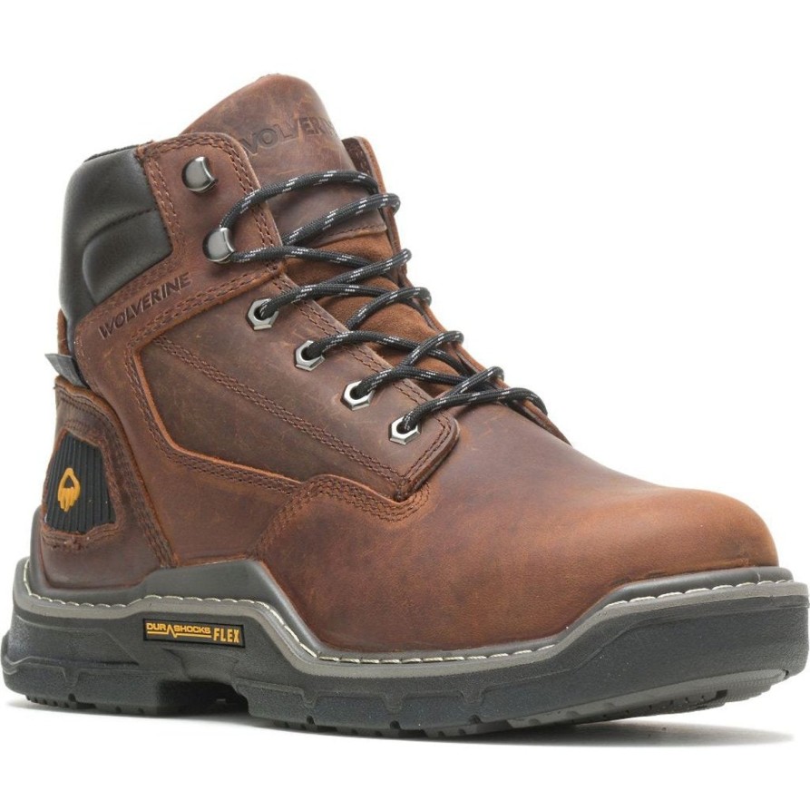 Men'S Wolverine | Wolverine Men'S Raider Durashocks 6" C-Max Toe Wp 400G Work Boot W211107 Peanut