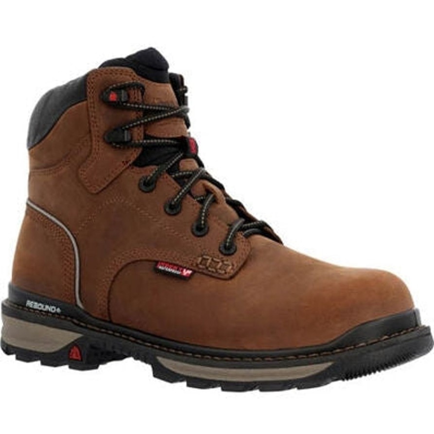 Men'S Rocky | Rocky Men'S Rams Horn Wp Comp Toe Work Boot - Crazy Horse - Rkk0388 Brown