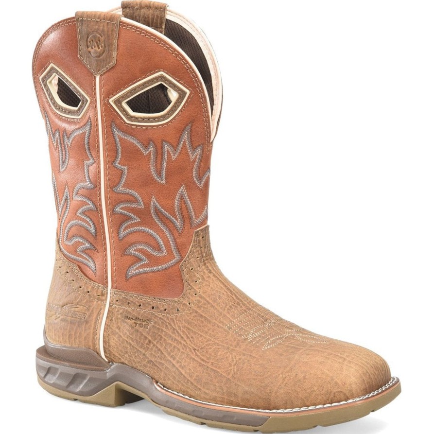 Men'S Double H | Double H Men'S Phantom 11"Wd Sq Comp Toe Roper Work Boot Dh5377 Brown