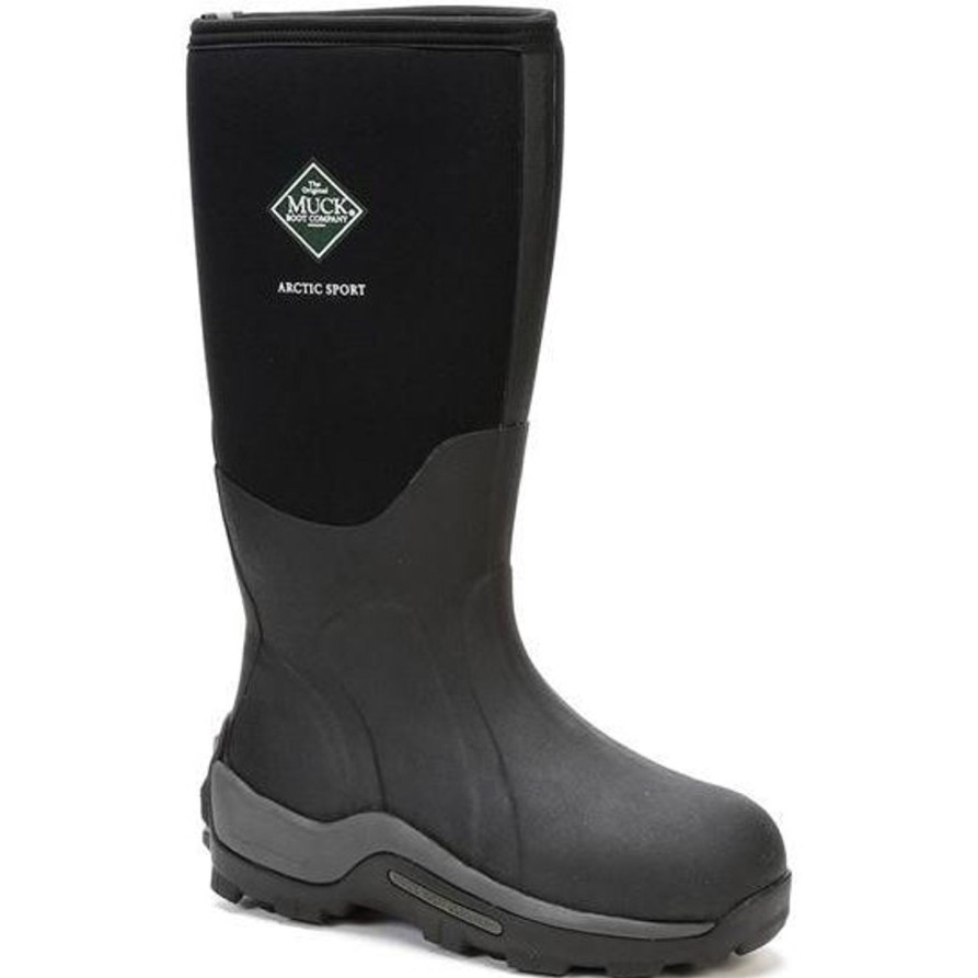 Men'S Muck | Muck Men'S Arctic Sport Tall 17" Wp Pull-Onrubber Work Boot Asp-000A Black