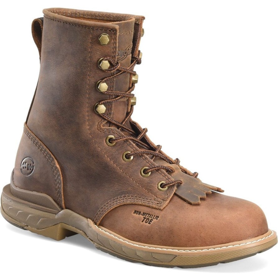 Men'S Double H | Double H Men'S Raid 8" Composite Toe Lacer Work Boot Dh5393 Brown