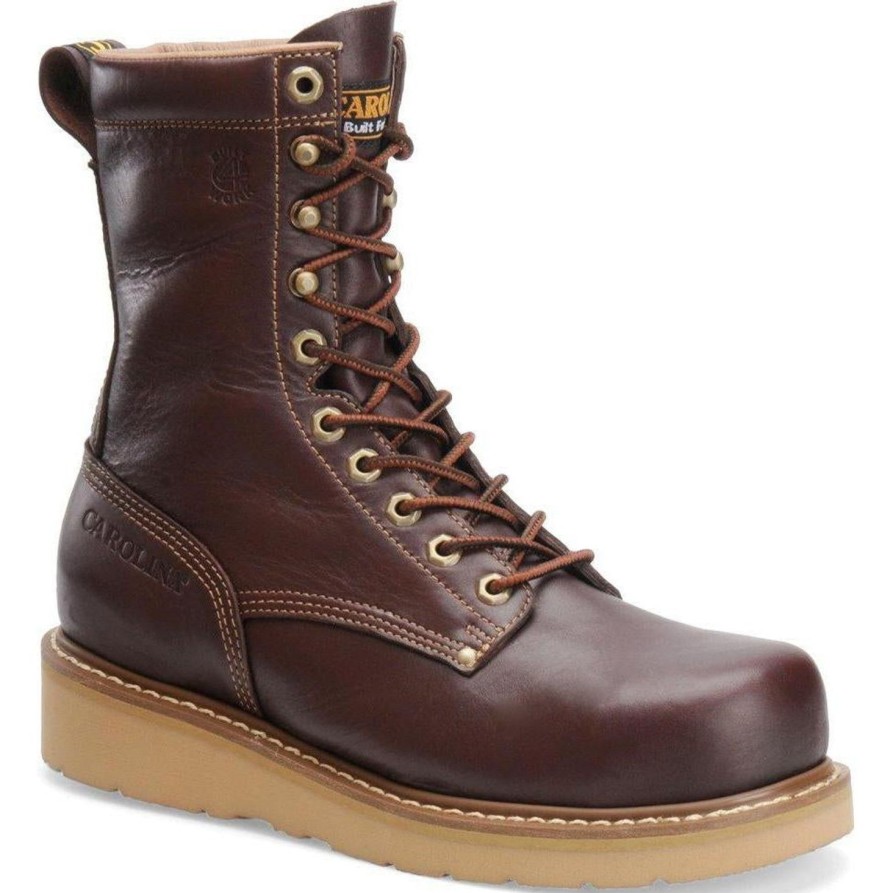 Men'S Carolina | Carolina Men'S Amp Hi 8" Broad Toe Wedge Work Boot Ca8049 Dark Oak