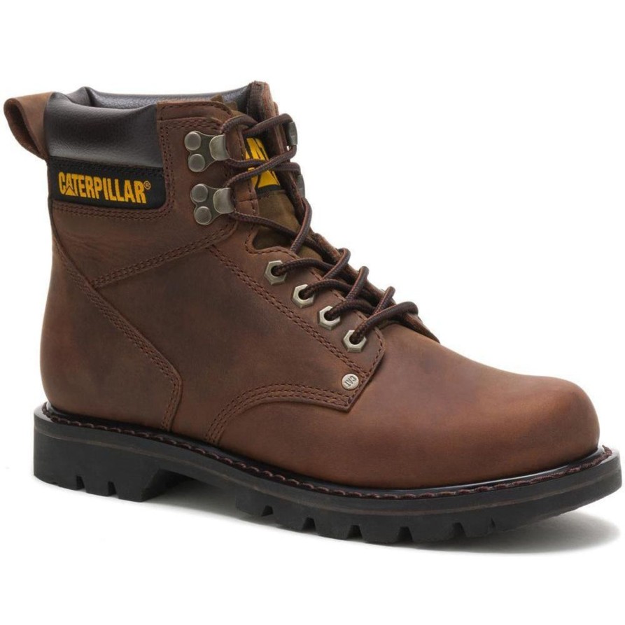 Men'S CAT | Cat Men'S Second Shift 6" Work Boot - Dark P72593 Brown