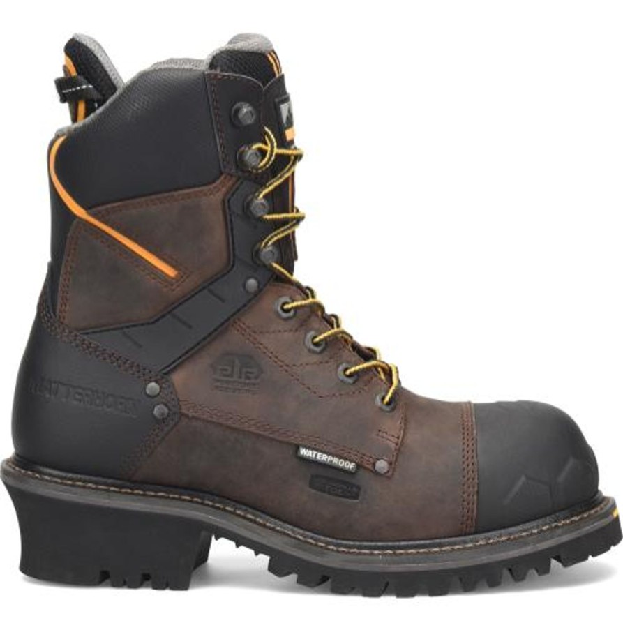 Men'S Matterhorn | Matterhorn Men'S Pr Steadfast 8" Wp Comp Toe Logger Work Boot Mt2558 Brown