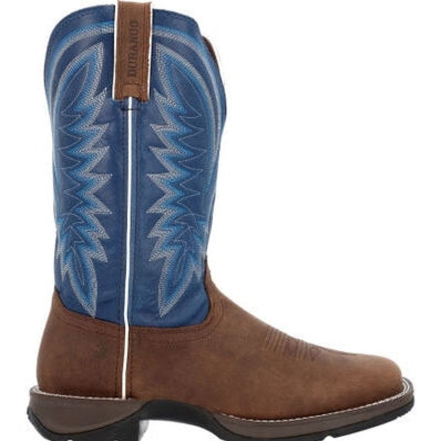 Men'S Durango | Durango Men'S Rebel 12" St Western Work Boot And Blue- Ddb0429 Brown