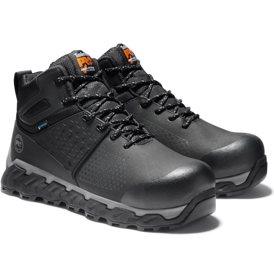 Men'S Timberland Pro | Timberland Pro Ridgework Mid Comp Toe Wp Hiker Work Boot Tb0A1Kbw001 Black