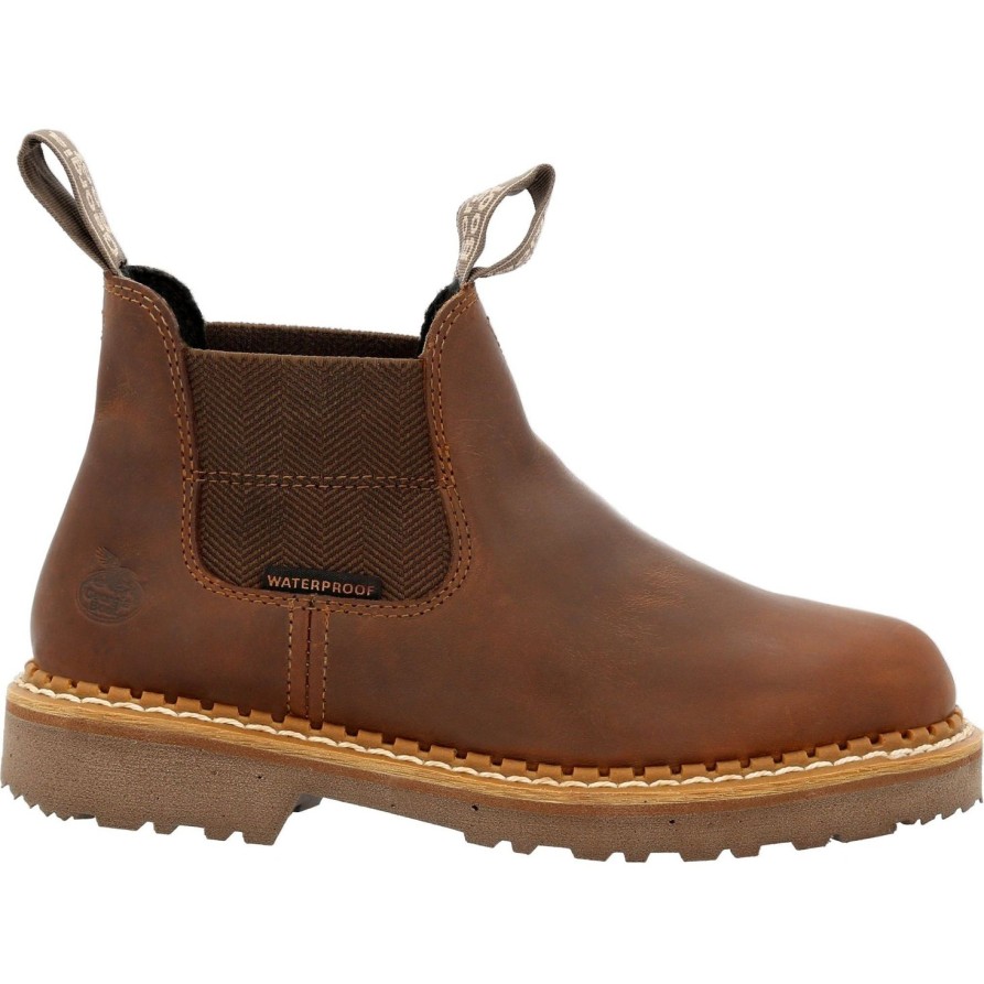 Women'S Georgia | Georgia Women'S Giant Revamp 5" Wp Pull-On Chelsea Boot Gb00432 Brown