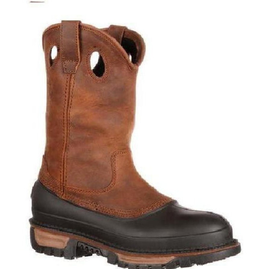 Men'S Georgia | Georgia Men'S Muddog Steel Toe Wellington Wp Work Boot G5594 Brown