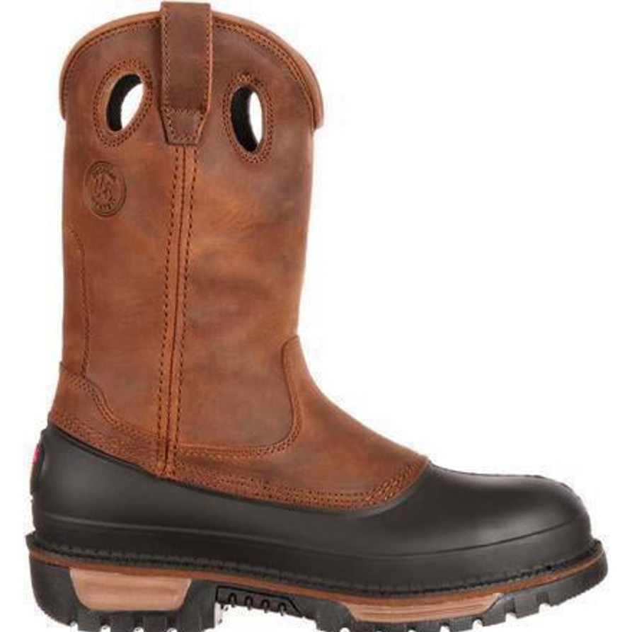 Men'S Georgia | Georgia Men'S Muddog Steel Toe Wellington Wp Work Boot G5594 Brown