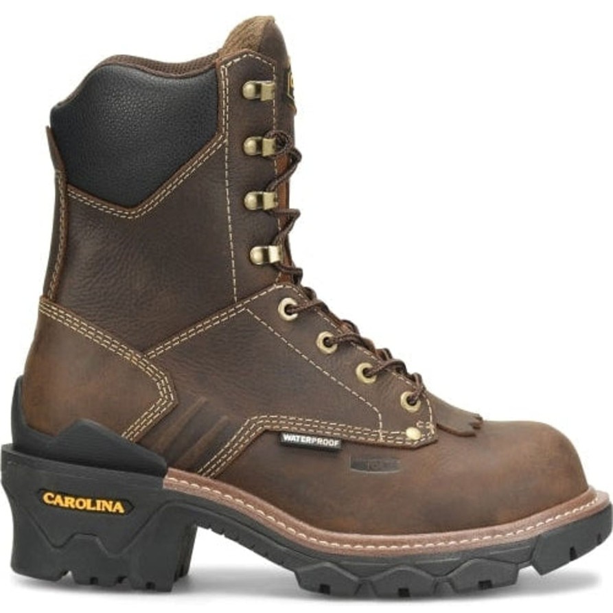 Men'S Carolina | Carolina Men'S Cardinal 8" Comp Toe Wp Slip Resist Work Boot Ca7837 Brown