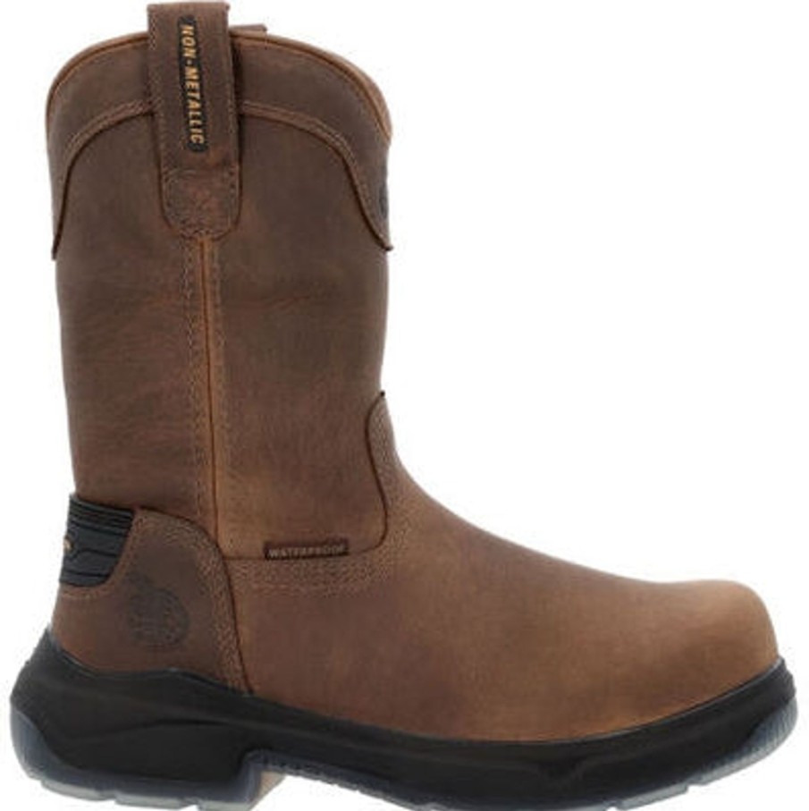 Men'S Georgia | Georgia Men'S Flxpoint Ultra 11" Wp Comp Toe Work Boot Gb00555 Brown