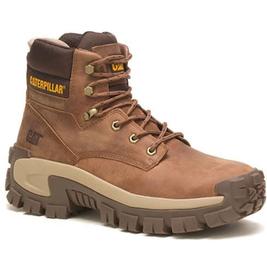 Men'S CAT | Cat Men'S Invader Hi Steel Toe Slip Resist Work Boot P91596 Mushroom