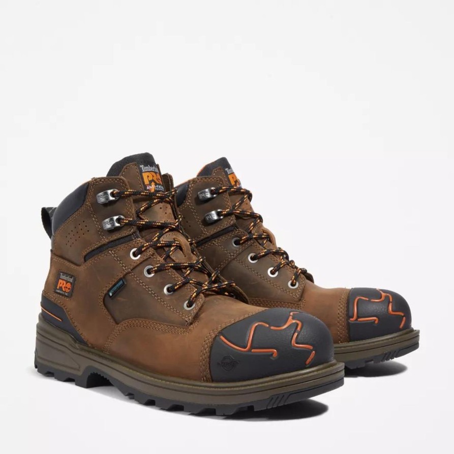 Men'S Timberland Pro | Timberland Pro Men'S Magnitude 6" Wp Comp Toe Work Boot Tb0A42Zy214 Brown