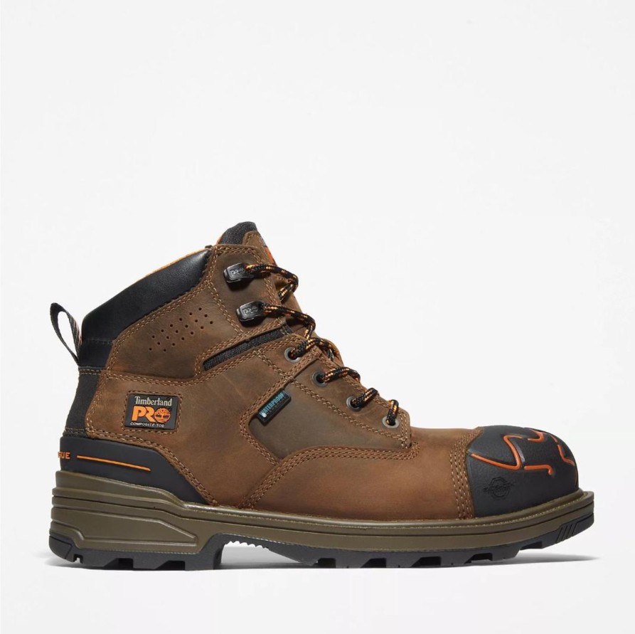 Men'S Timberland Pro | Timberland Pro Men'S Magnitude 6" Wp Comp Toe Work Boot Tb0A42Zy214 Brown