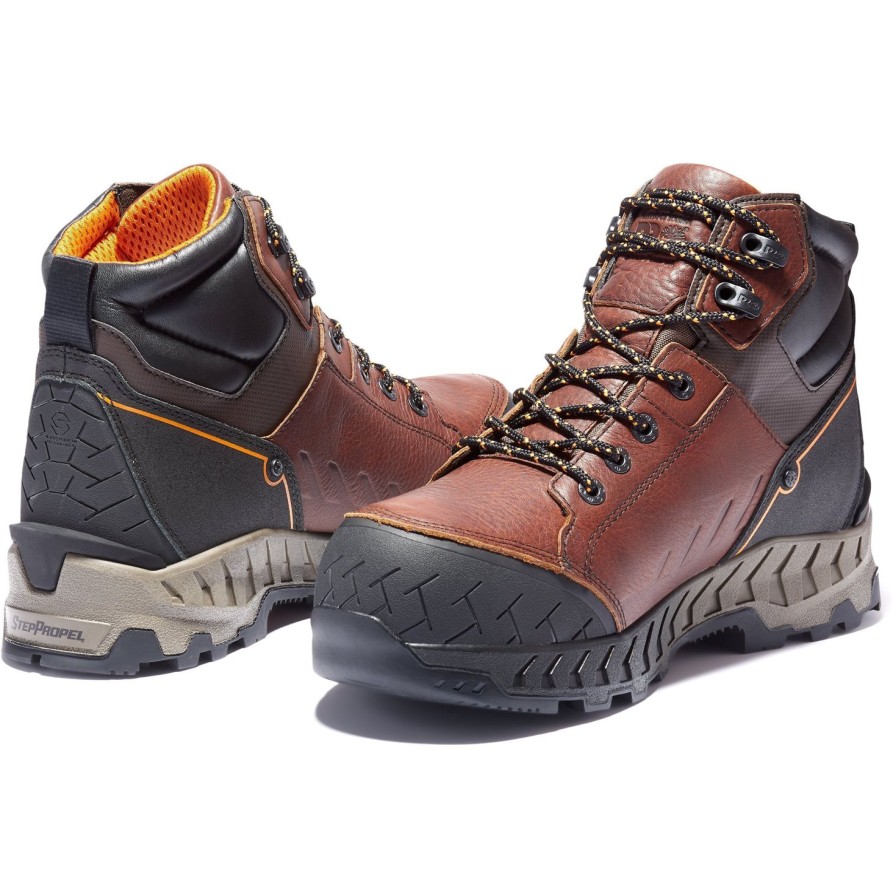 Men'S Timberland Pro | Timberland Pro Men'S Work Summit 6" Soft Toe Wp Work Boot Tb0A24Em214 Brown