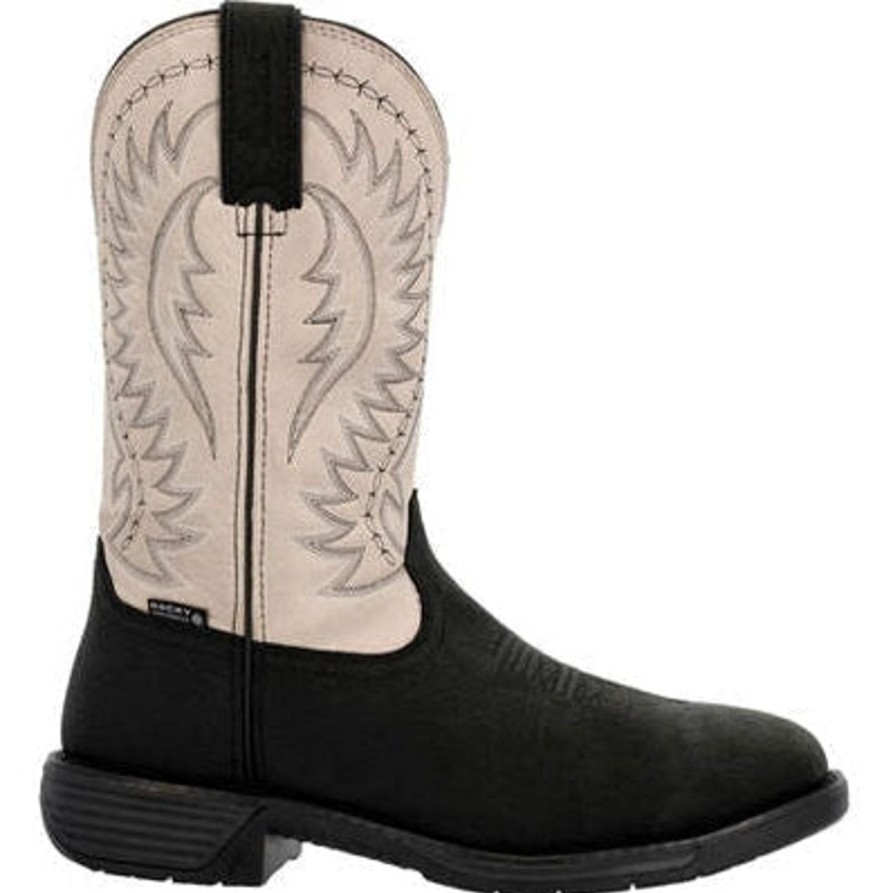 Men'S Rocky | Rocky Men'S Rugged Trail 11" Wp St Western Boot White- Rkw0384 Black