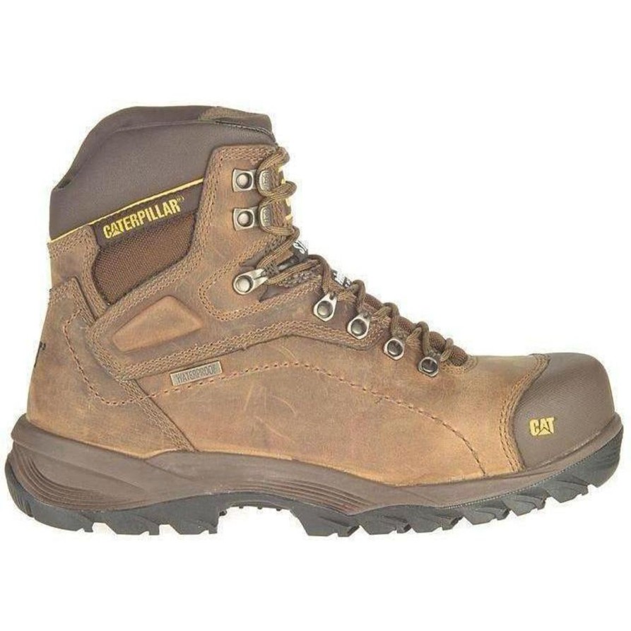 Men'S CAT | Cat Men'S Diagnostic Hi Wp Insulated Stl Toe Work Boot P89940 Brown