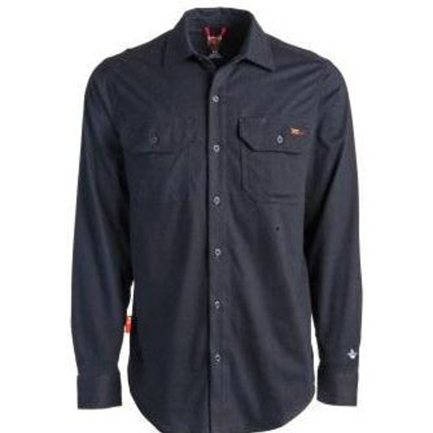 Men'S Timberland Pro | Timberland Pro Men'S Flame Resistant Cotton Core Button Work Shirt Tb0A236V001 Black