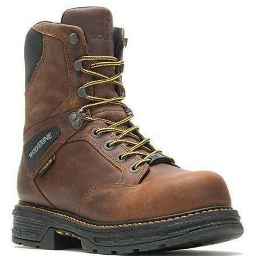 Men'S Wolverine | Wolverine Men'S Hellcat 8" Soft Toe Wp Work Boot W200065 Tobacco