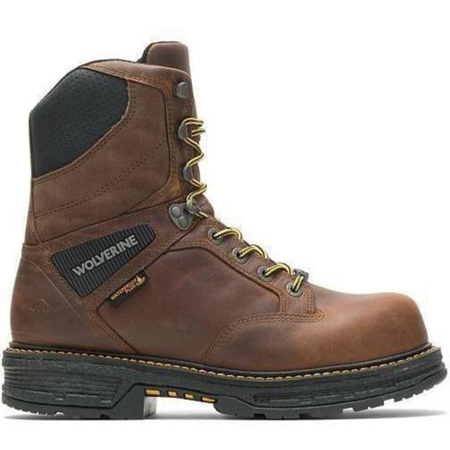 Men'S Wolverine | Wolverine Men'S Hellcat 8" Soft Toe Wp Work Boot W200065 Tobacco