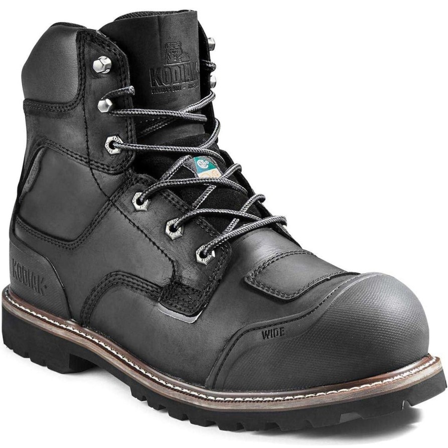 Men'S Kodiak | Kodiak Men'S Generations Widebody 6" Comp Toe Wp Work Boot 4Tgbbk Black