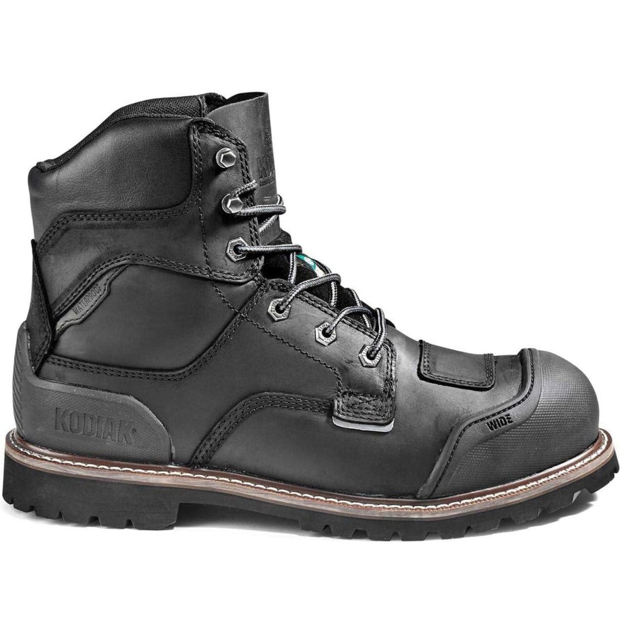 Men'S Kodiak | Kodiak Men'S Generations Widebody 6" Comp Toe Wp Work Boot 4Tgbbk Black