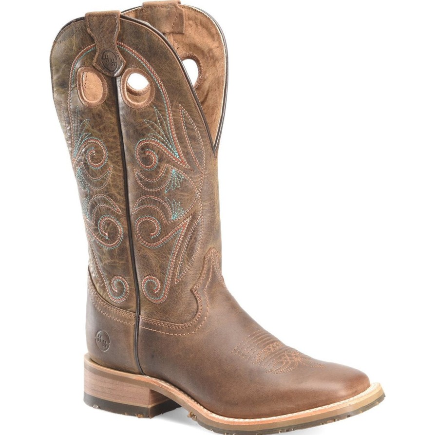 Women'S Double H | Double H Women'S Grace 12" Wide St Roperwork Boot Dh7030 Brown