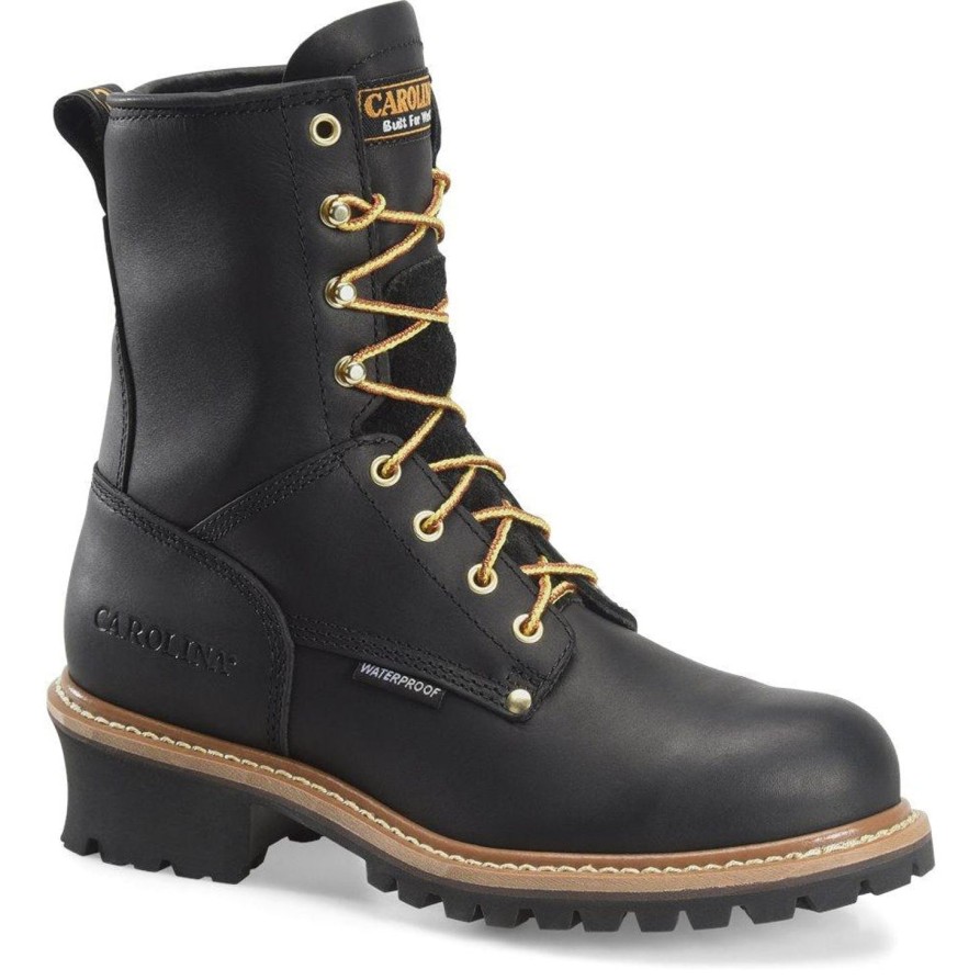 Men'S Carolina | Carolina Men'S Elm 8" Waterproof Logger Work Boot Ca8823 Black