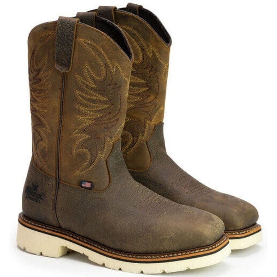 Men'S Thorogood | Thorogood Men'S American Heritage 11" Western Work Boot -Crazyhorse- 804-4331 Brown