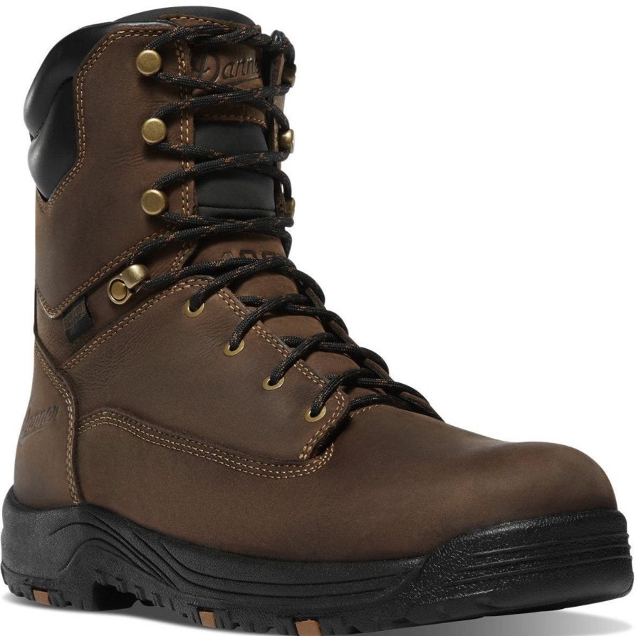 Men'S Danner | Danner Men'S Caliper 8" Plain Toe Wp 400G Slip Resist Work Boot 19458 Brown