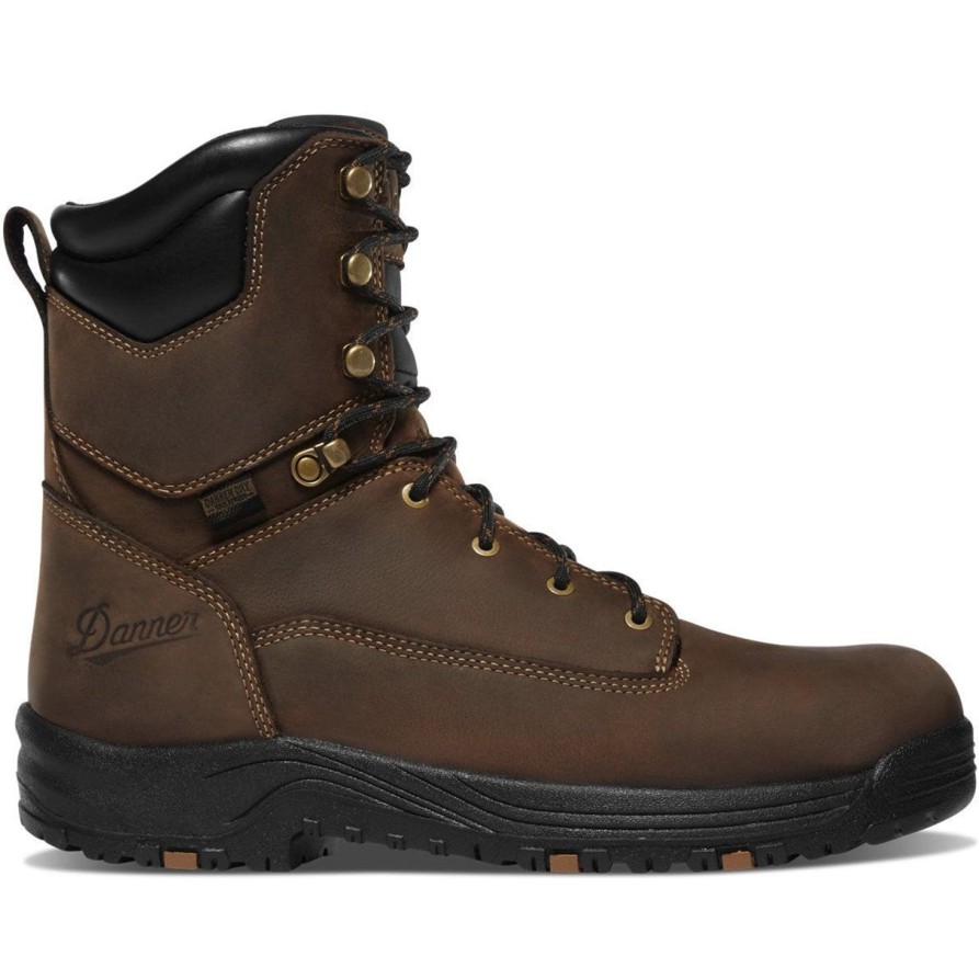 Men'S Danner | Danner Men'S Caliper 8" Plain Toe Wp 400G Slip Resist Work Boot 19458 Brown