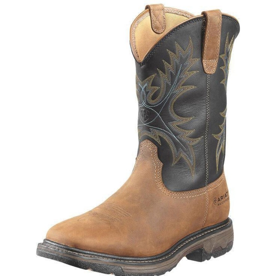 Men'S Ariat | Ariat Men'S Workhog 11" Wide Square Steel Toe Western Work Boot - 10010133 Brown