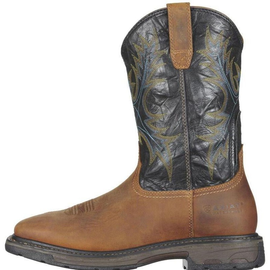 Men'S Ariat | Ariat Men'S Workhog 11" Wide Square Steel Toe Western Work Boot - 10010133 Brown