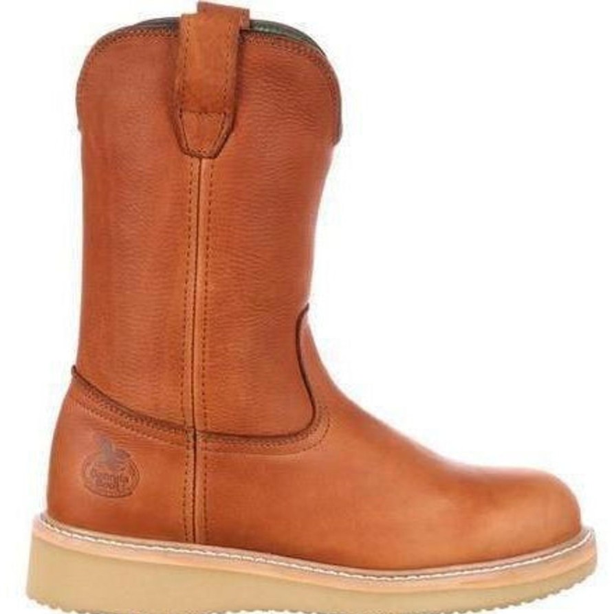 Men'S Georgia | Georgia Men'S Wedge Wellington Work Boot - Brown - G5153 Tabacco