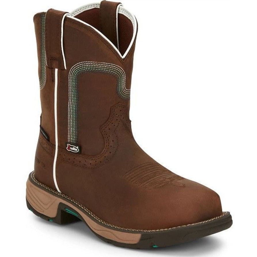 Women'S Justin | Justin Women'S Rush 8" Ct Wp Western Work Boot Se4360 Brown