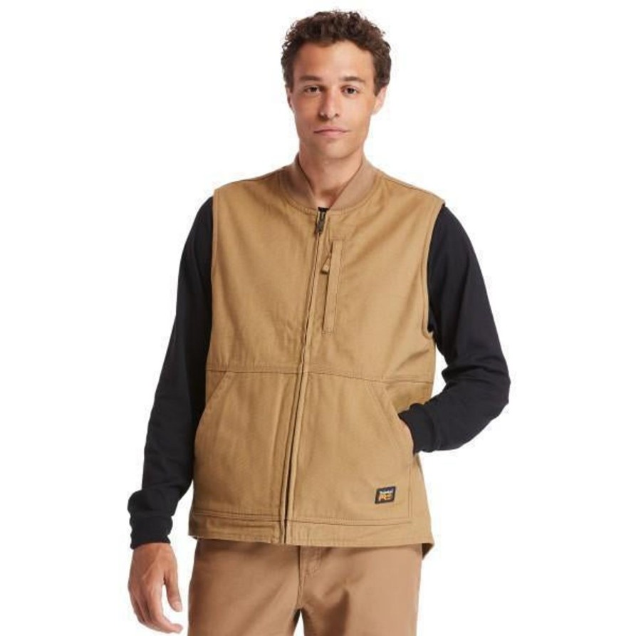 Men'S Timberland Pro | Timberland Pro Men'S Gritman Lined Work Vest Tb0A1Vbfd02 Dark Wheat