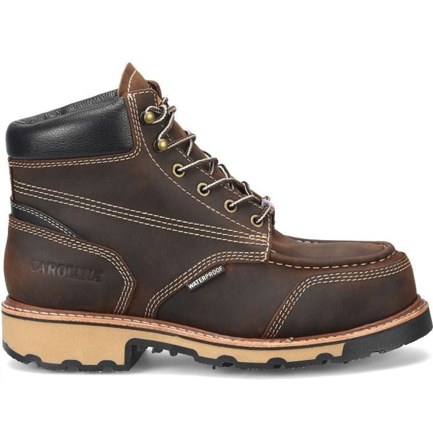 Men'S Carolina | Carolina Men'S Ferric Usa 6" St Waterproof Usa Made Work Boot Ca7018 Brown