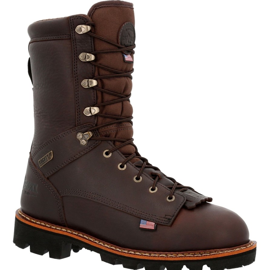 Men'S Rocky | Rocky Men'S Elk Stalker 10" Wp 1000G Usa Made Outdoor Hunt Boot- Rks0549 Brown