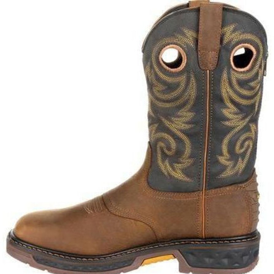 Men'S Georgia | Georgia Men'S Carbo-Tec Lt 11" Pull-On Wp Western Work Boot Gb00266 Brown