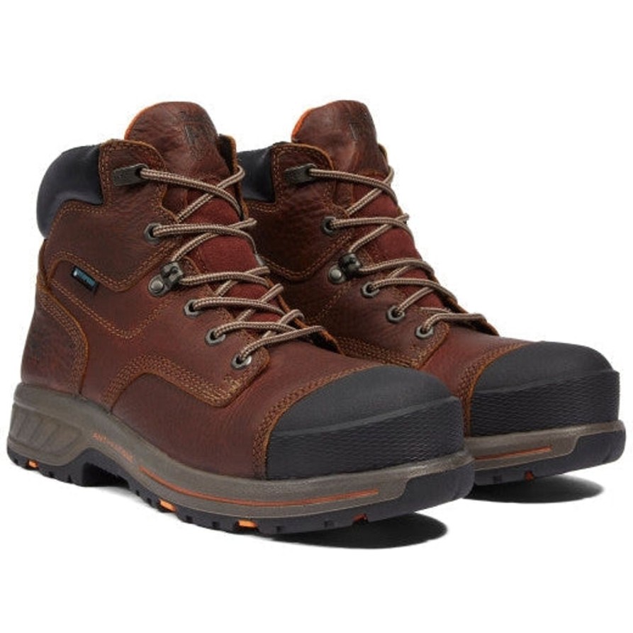 Men'S Timberland Pro | Timberland Pro Men'S Helix 6" Hd Comp Toe Wp Work Boot - Tb0A1I4H214 Brown