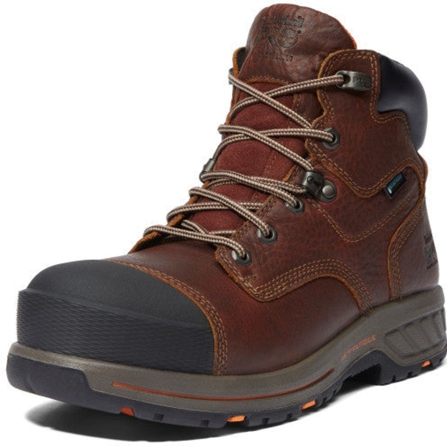 Men'S Timberland Pro | Timberland Pro Men'S Helix 6" Hd Comp Toe Wp Work Boot - Tb0A1I4H214 Brown