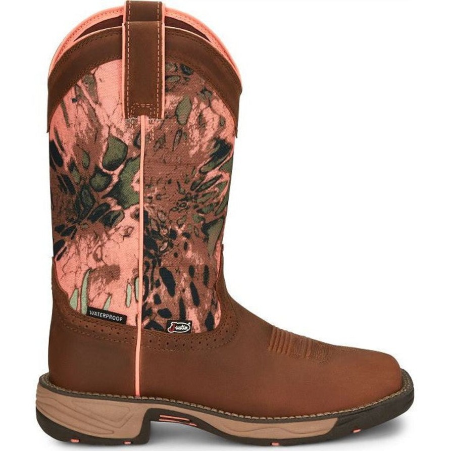 Women'S Justin | Justin Women'S Rush 11" Waterproof Western Work Boot Se4356 Brown