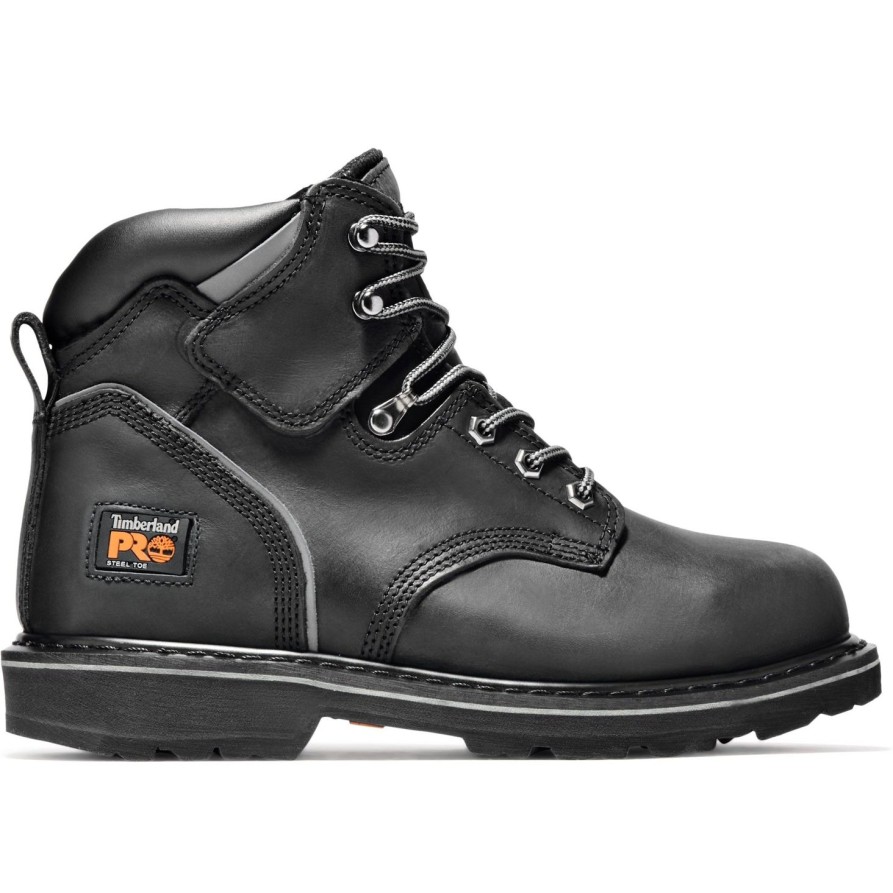 Men'S Timberland Pro | Timberland Pro Men'S Pit Boss 6" Steel Toe Work Boot - Tb033032001 Black Oiled Nubuck