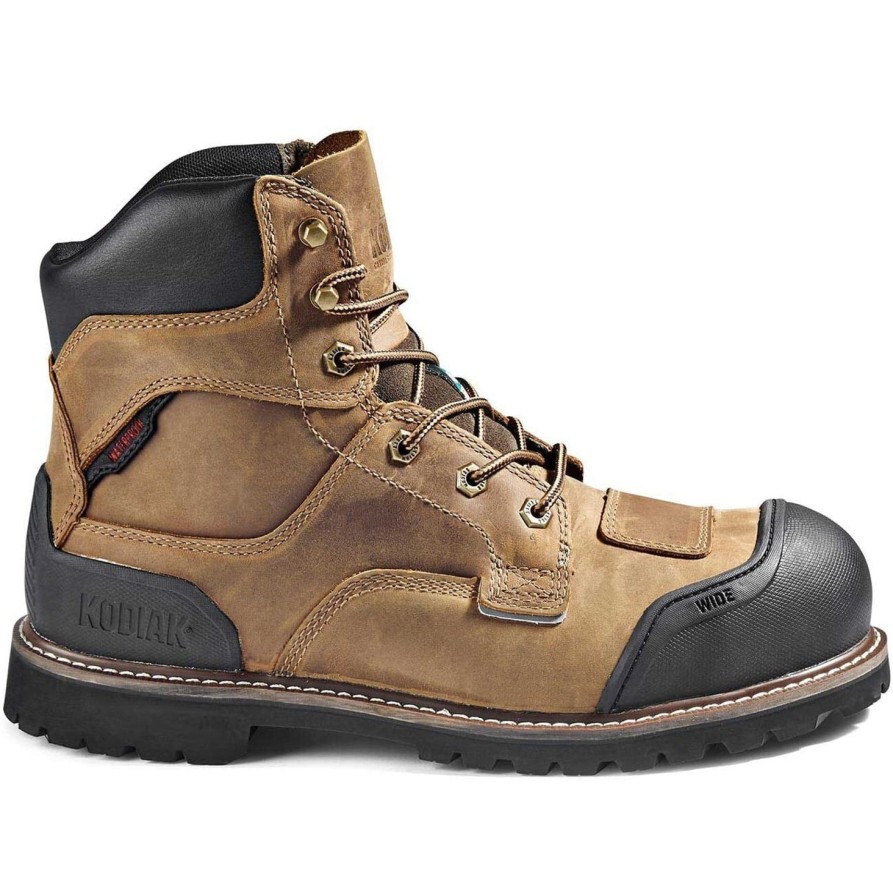 Men'S Kodiak | Kodiak Men'S Generations Widebody 6" Comp Toe Wp Work Boot 4Tgbbn Brown