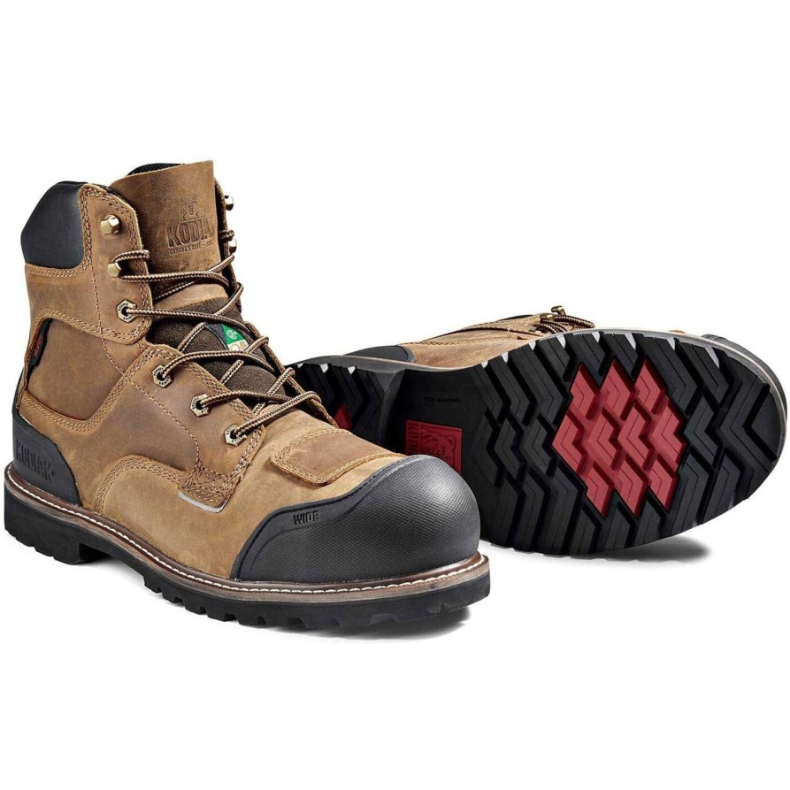 Men'S Kodiak | Kodiak Men'S Generations Widebody 6" Comp Toe Wp Work Boot 4Tgbbn Brown