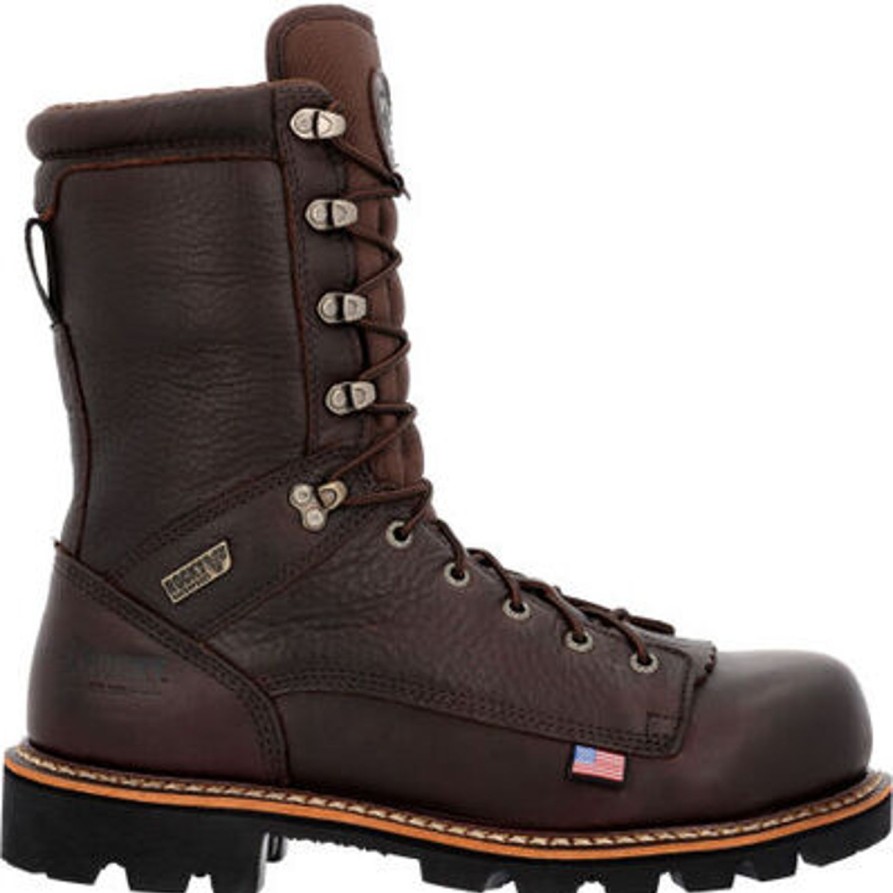 Men'S Rocky | Rocky Men'S Elk Stalker 10" Wp Composite Toe Work Boot Rkk0399 Brown