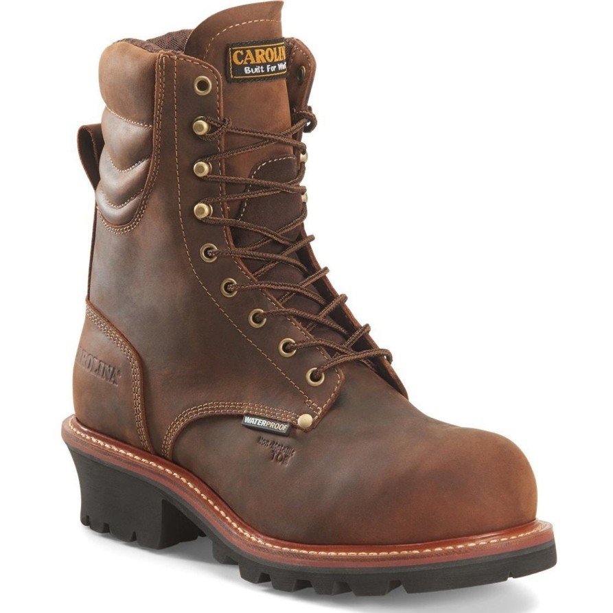 Men'S Carolina | Carolina Men'S Hemlock Composite Toe Logger Work Boot Ca9854 Brown