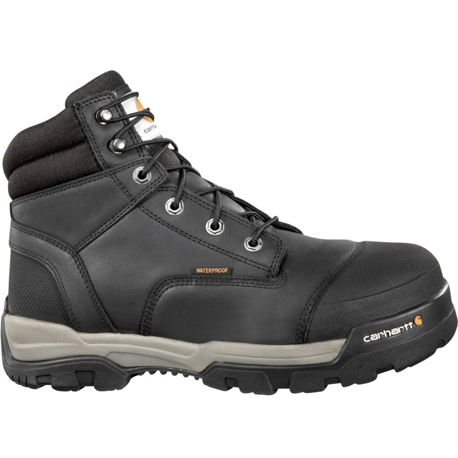 Men'S Carhartt | Carhartt Men'S Ground Force 6" Comp Toe Wp Work Boot Cme6351 Black