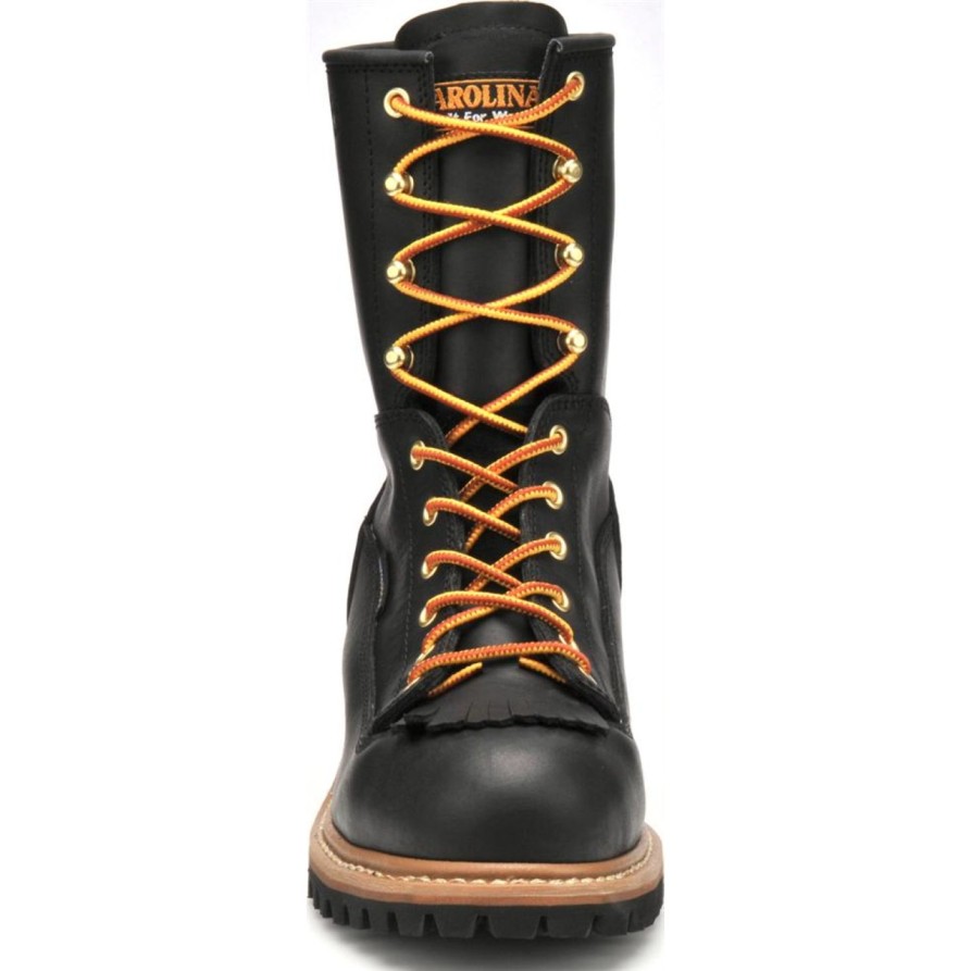 Men'S Carolina | Carolina Men'S Spruce 8" Stl Toe Wp Logger Work Boot Ca9825 Black